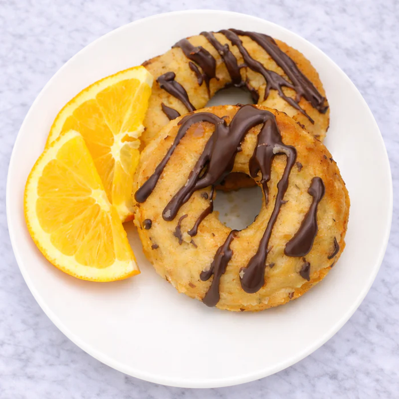 Chocolate Drizzle Almond Donuts (GF)