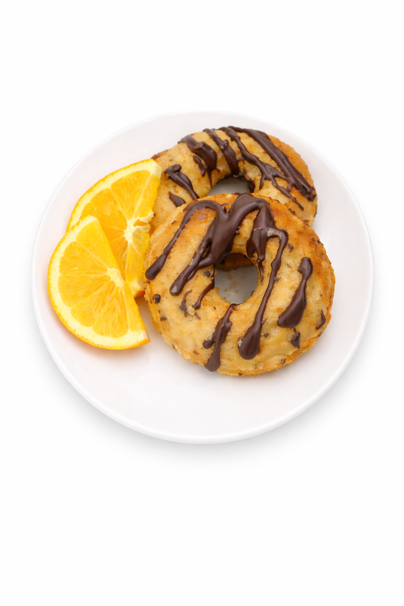 Chocolate Drizzle Almond Donuts (GF)